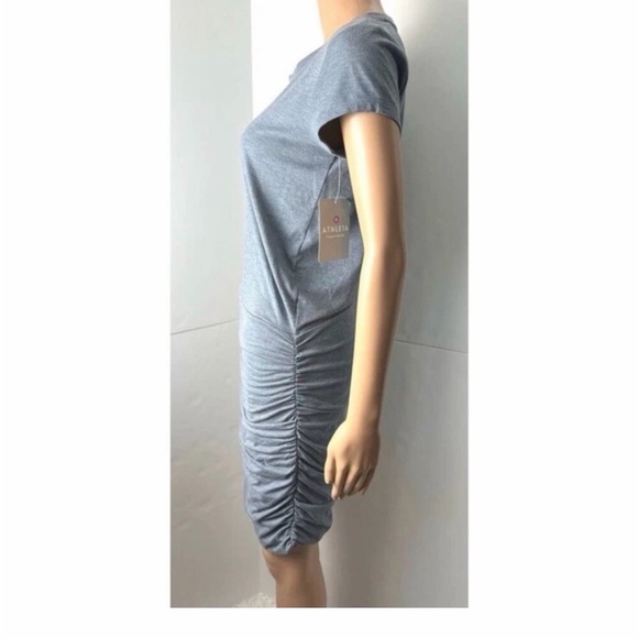 Athleta Topanga Gray Ruched Side T Shirt Dress Athleisure Casual Size S - Picture 5 of 8
